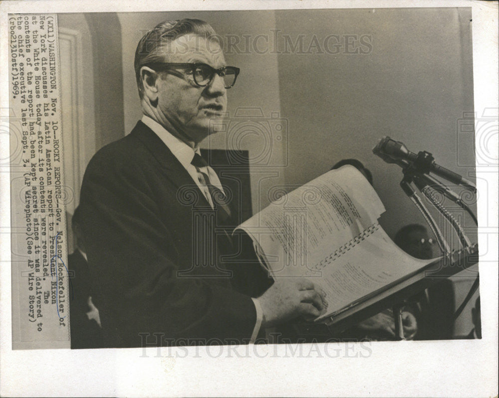 1969 Press Photo Nelson Rockefeller Republican Politician - Historic Images