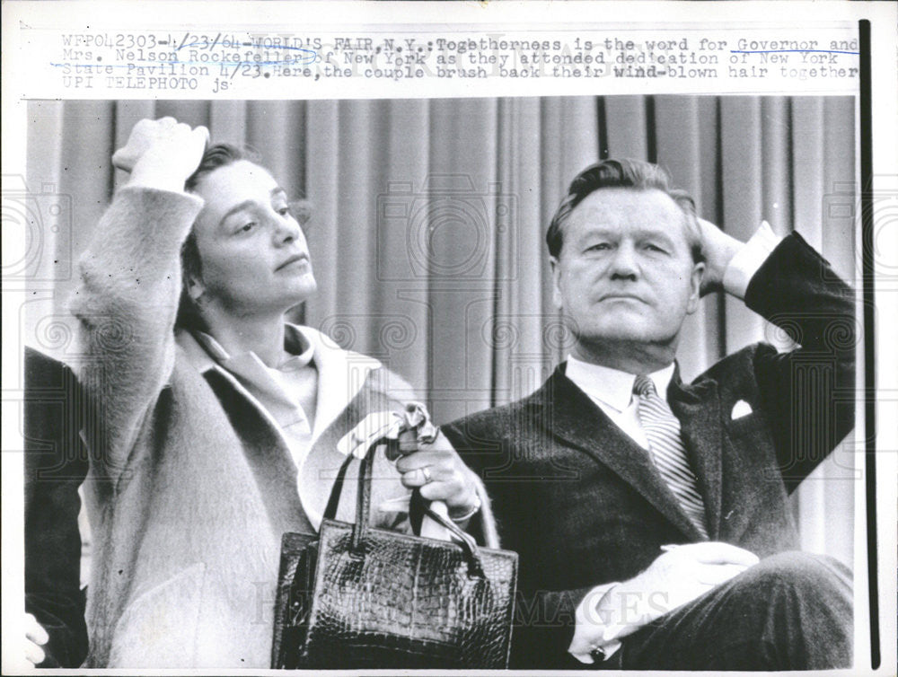 1964PressPhotoGov.&amp; Mrs.Rockefeller attending dedication of State Pavilion. - Historic Images