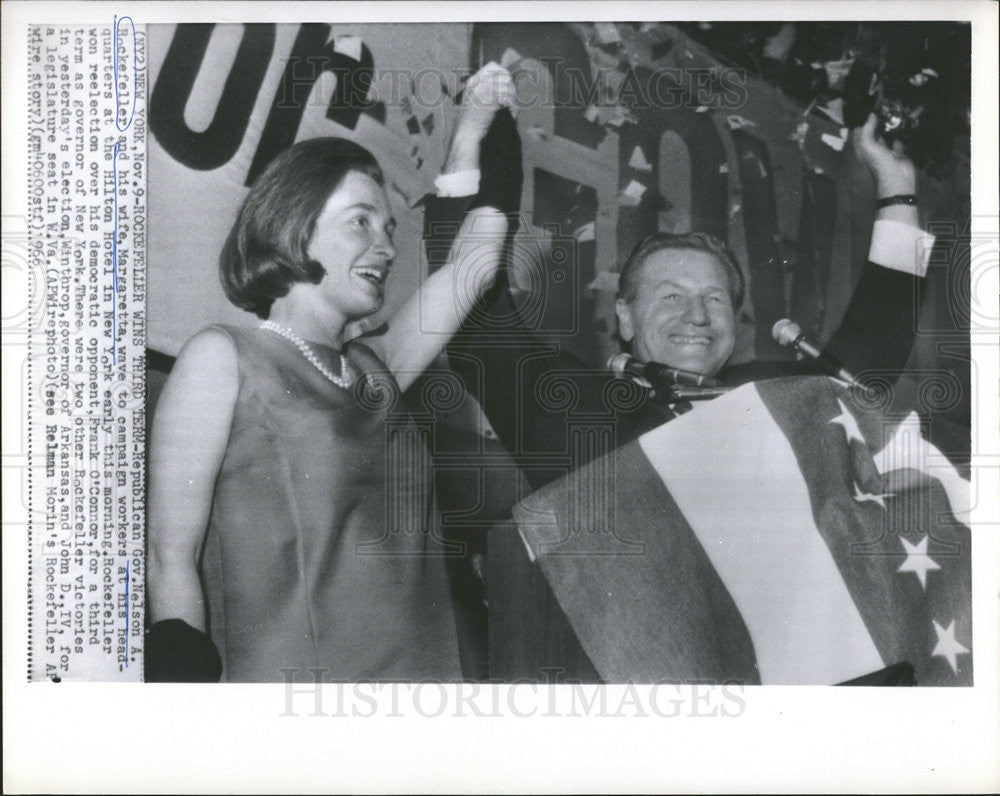 1966 Press Photo Gov.Nelson Rockefeller wins the re-election for the third time. - Historic Images