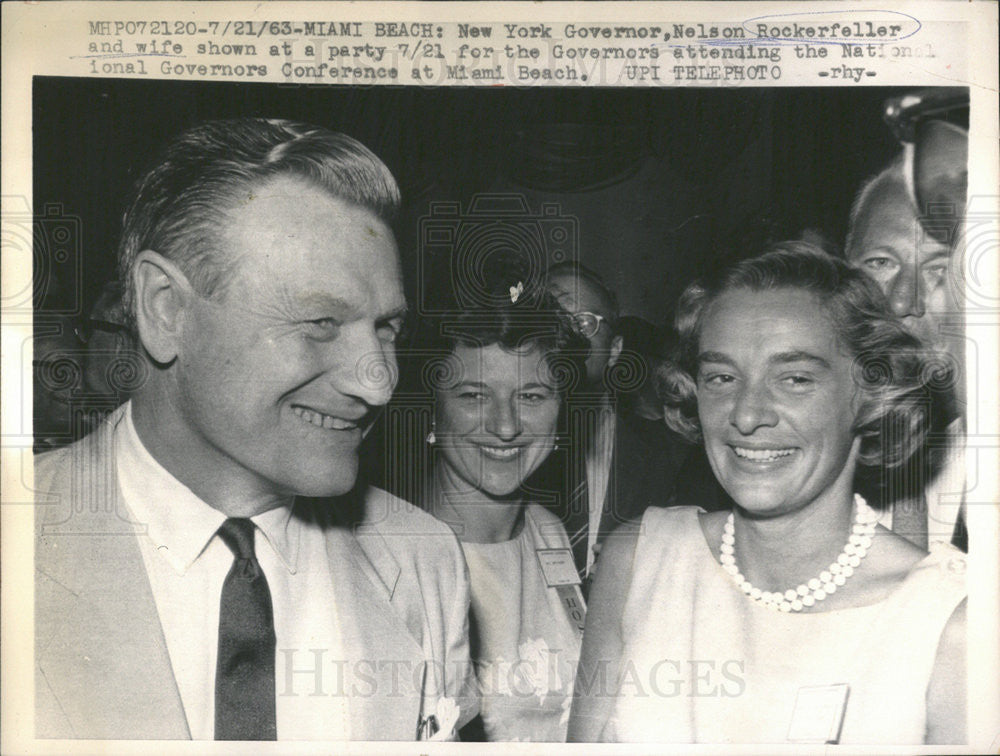 1963Press Photo Nelson Rockefeller and his wife at Governors Conferenc ...