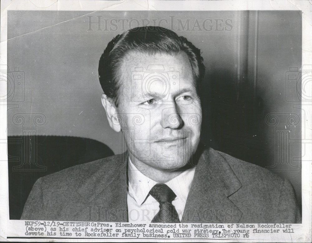 1955 Press Photo Nelson Rockefeller Republican Politician - Historic Images