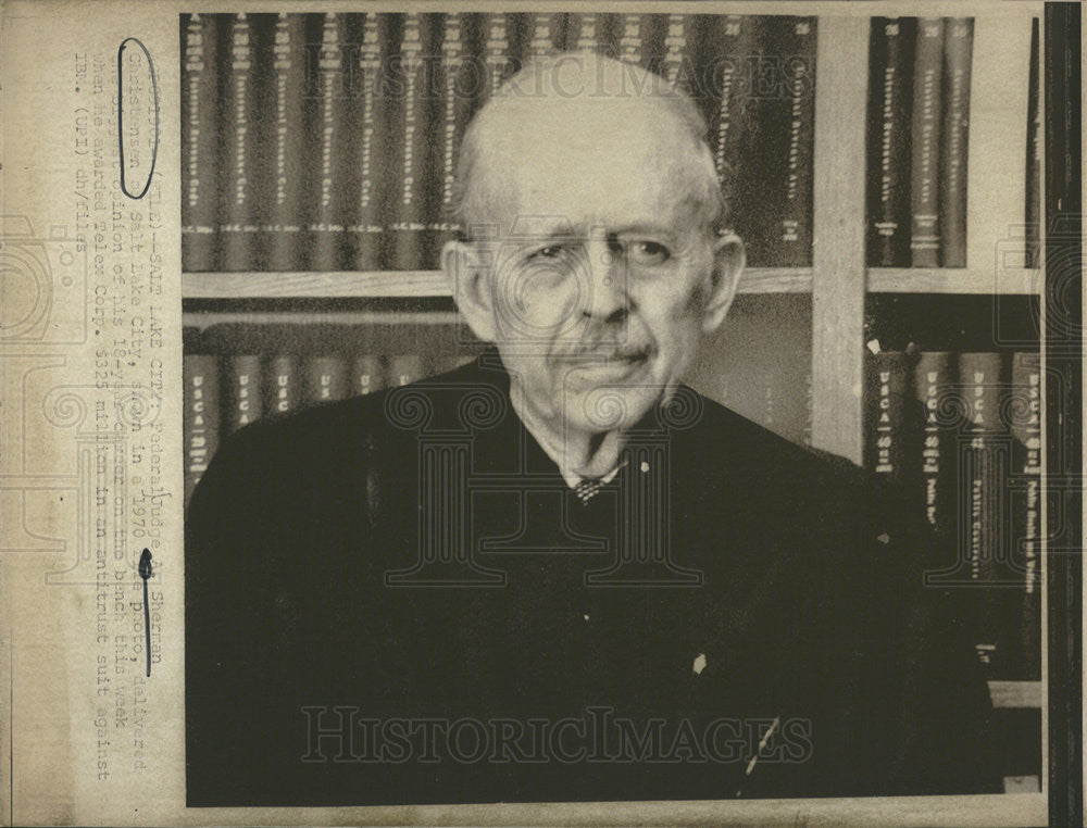 1970 Press Photo Federal Judge  Christensen Of Salt Lake City Shown In Photo - Historic Images