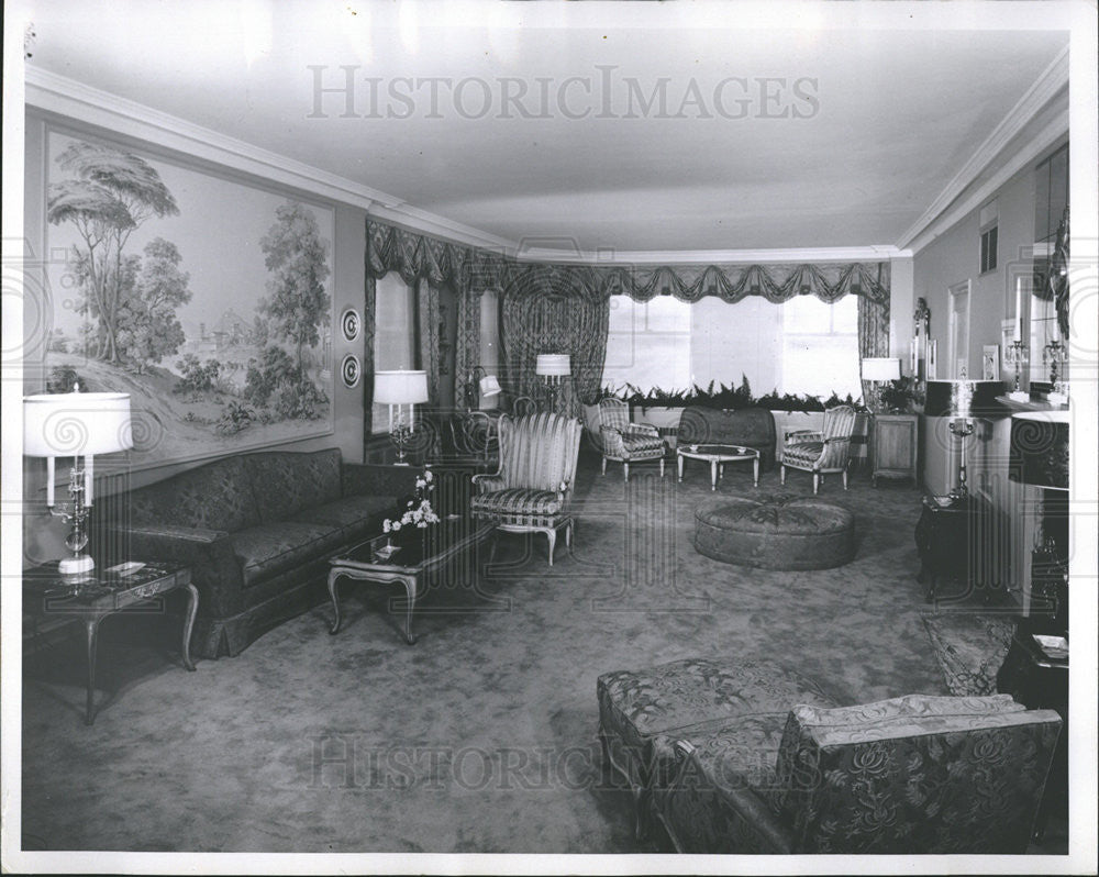 1959 Press Photo Sapphire Suite Is Elizabeth II Occupied During Stay In Chicago - Historic Images