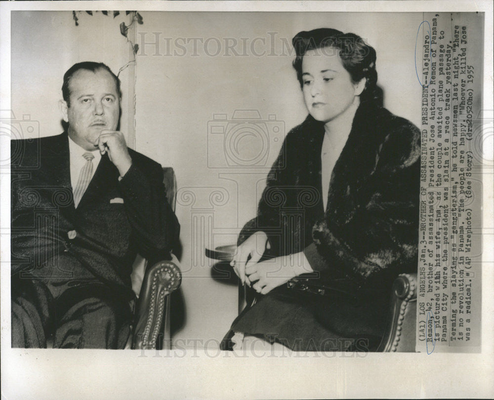 1955 Press Photo Alejandro Remon Panama President Jose Remon Family - Historic Images