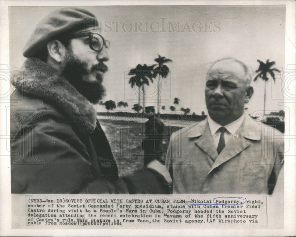 1964 Press Photo Nikolai Viktorovich Podgorny Soviet Communist Party Party - Historic Images