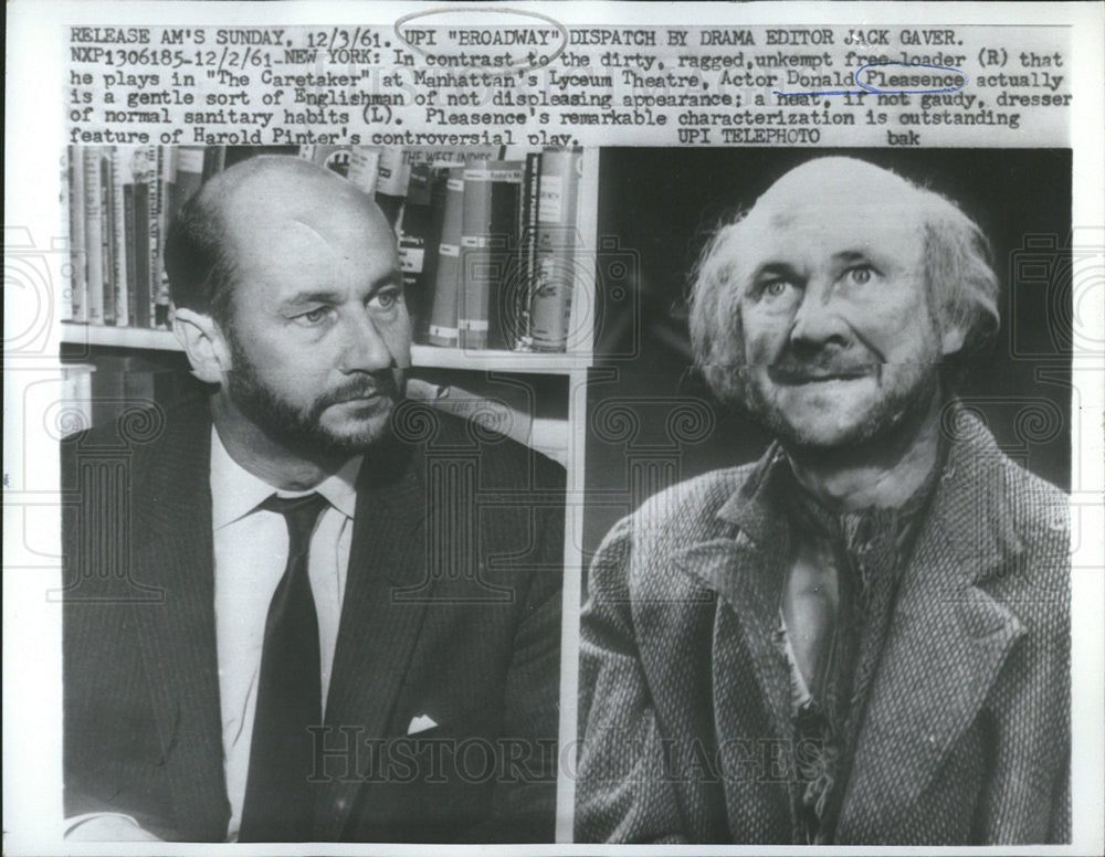 1961 Press Photo Actor Donald Pleasence - Historic Images