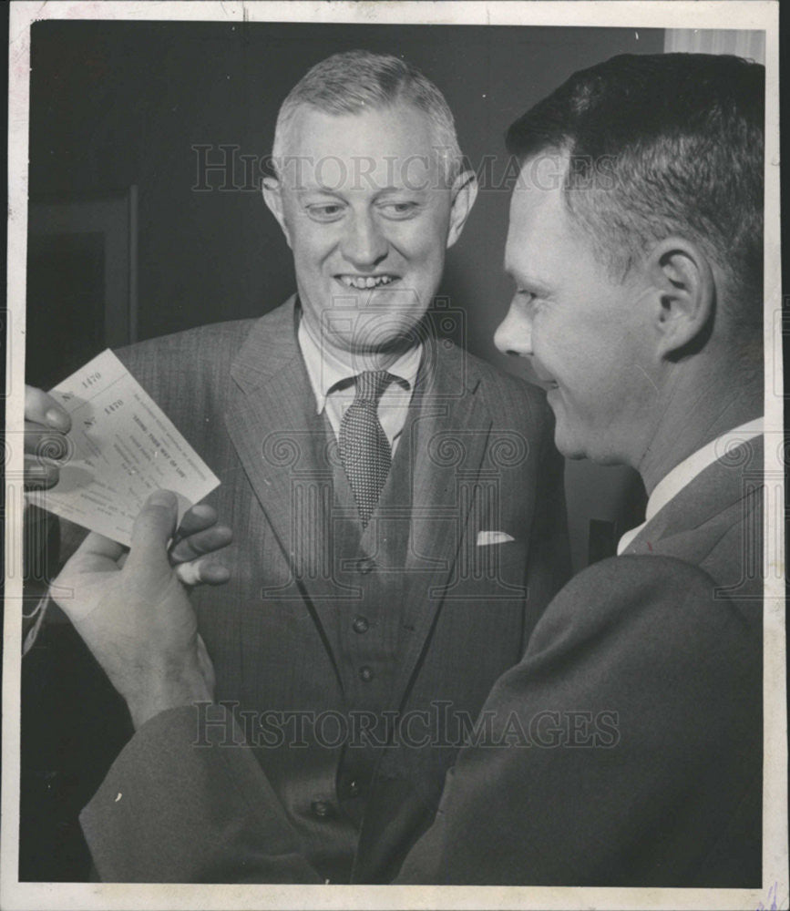 1957 Press Photo Melbourn Mayor Will Nicholson Past President Grant Ford - Historic Images