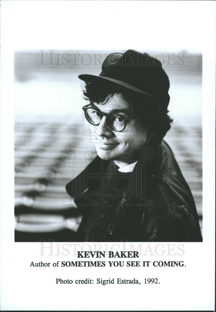 1992 Press Photo Kevin Baker Author Sometimes You See It Coming - Historic Images