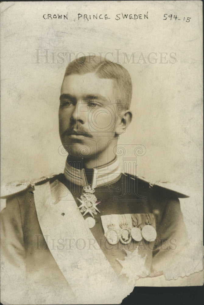 1915 Press Photo Prince Prince Vasa Gustav Swedish man Crown Prince Sweden - Historic Images