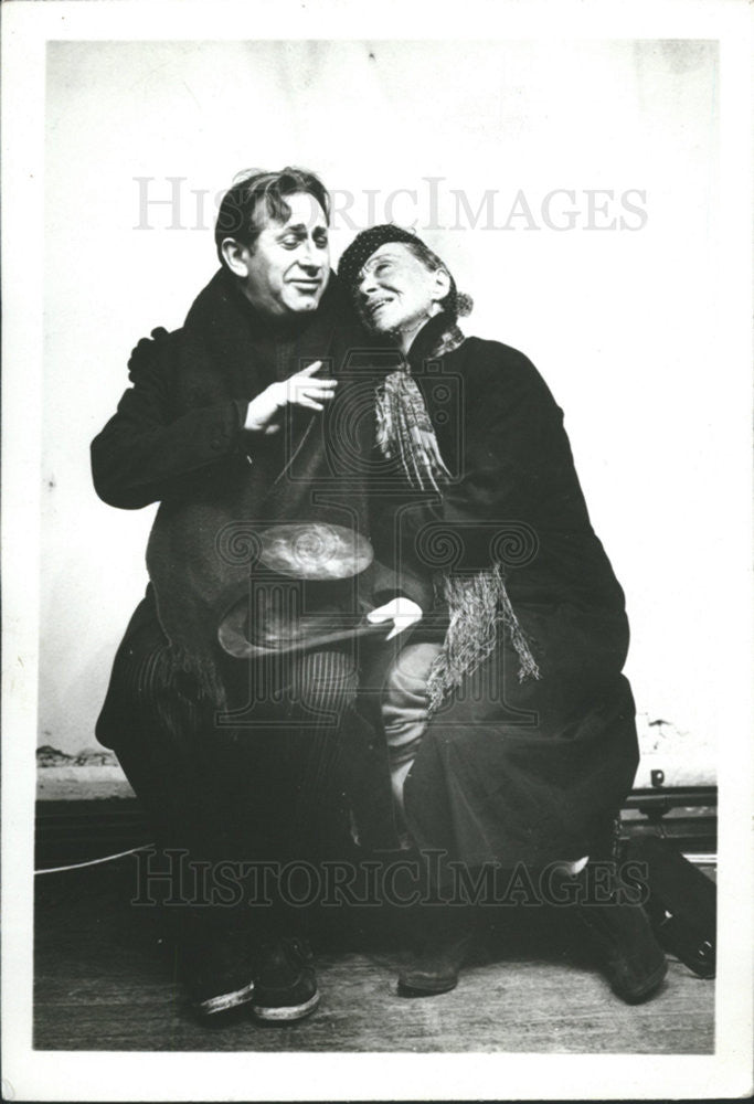 1977 Press Photo Eugenie Leontorich and Studs Terkel, Actors. - Historic Images