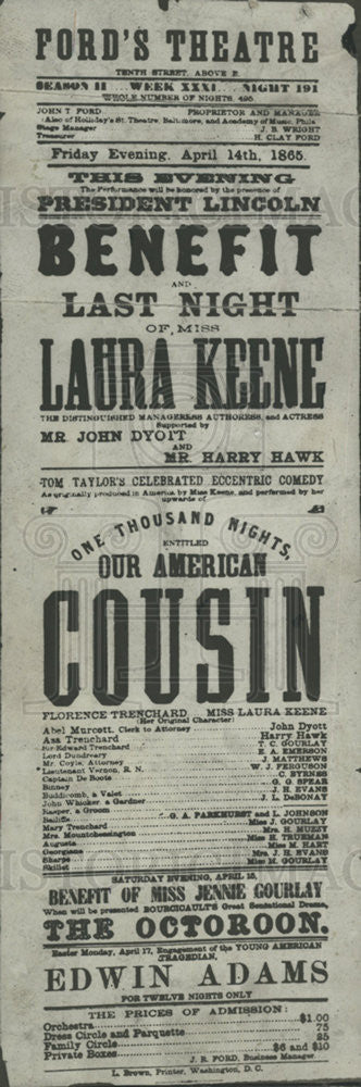 Press Photo Laura Keene British-born American stage actress Manager Show - Historic Images