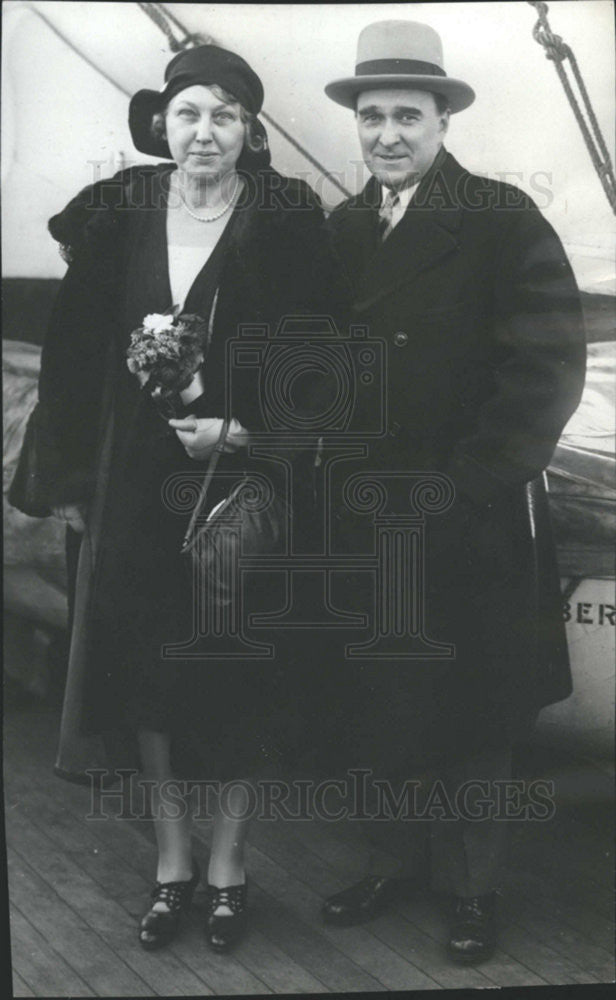 1930 Press Photo Rev.Daniel Poling Pres.of World Christian Union and Mrs.Poling. - Historic Images