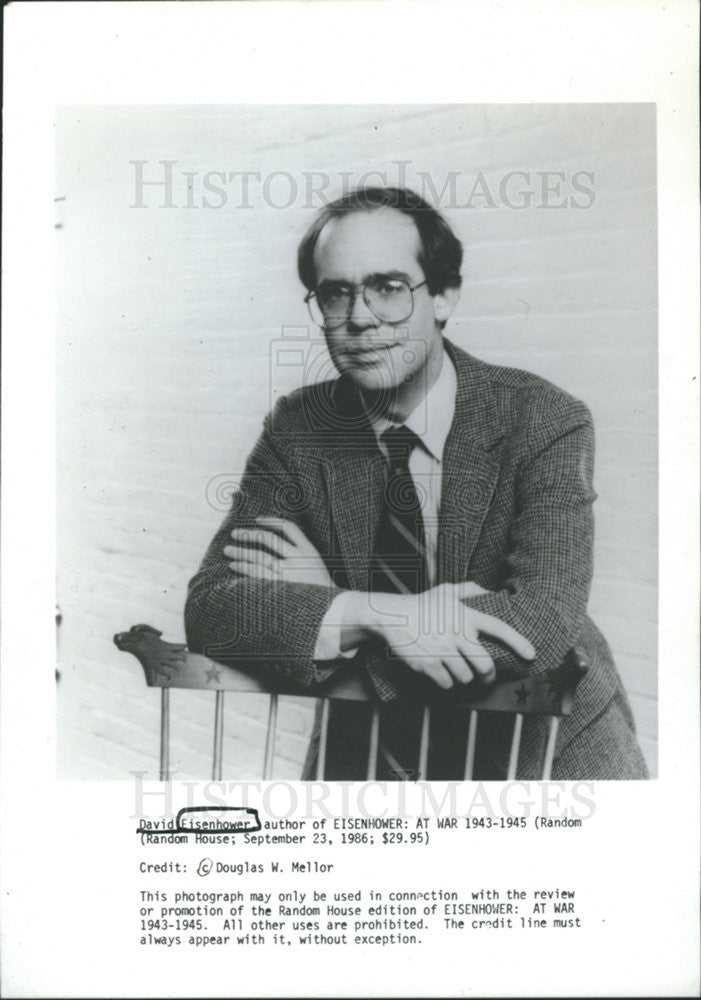 1986 Press Photo David Eisenhower Author of &quot;Eisenhower&quot; - Historic Images