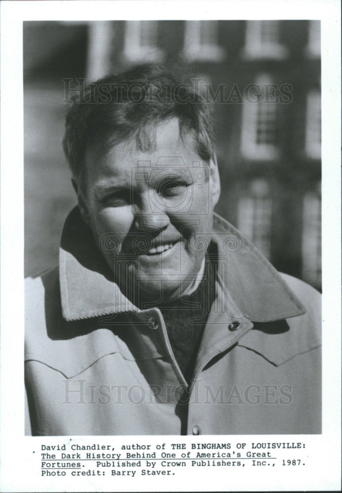 1987 Press Photo David Chandler Author of &quot;The Binghams of Louisville&quot; - Historic Images