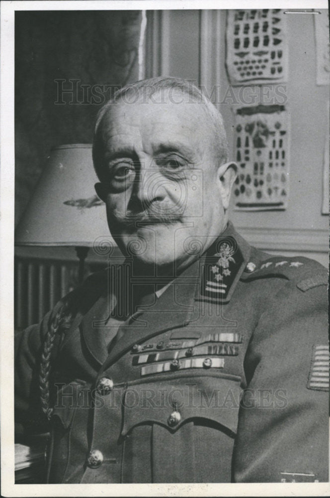 1944 Press Photo Lt. Gen. Van Strydonck DeBurkel Belgium Commander - Historic Images
