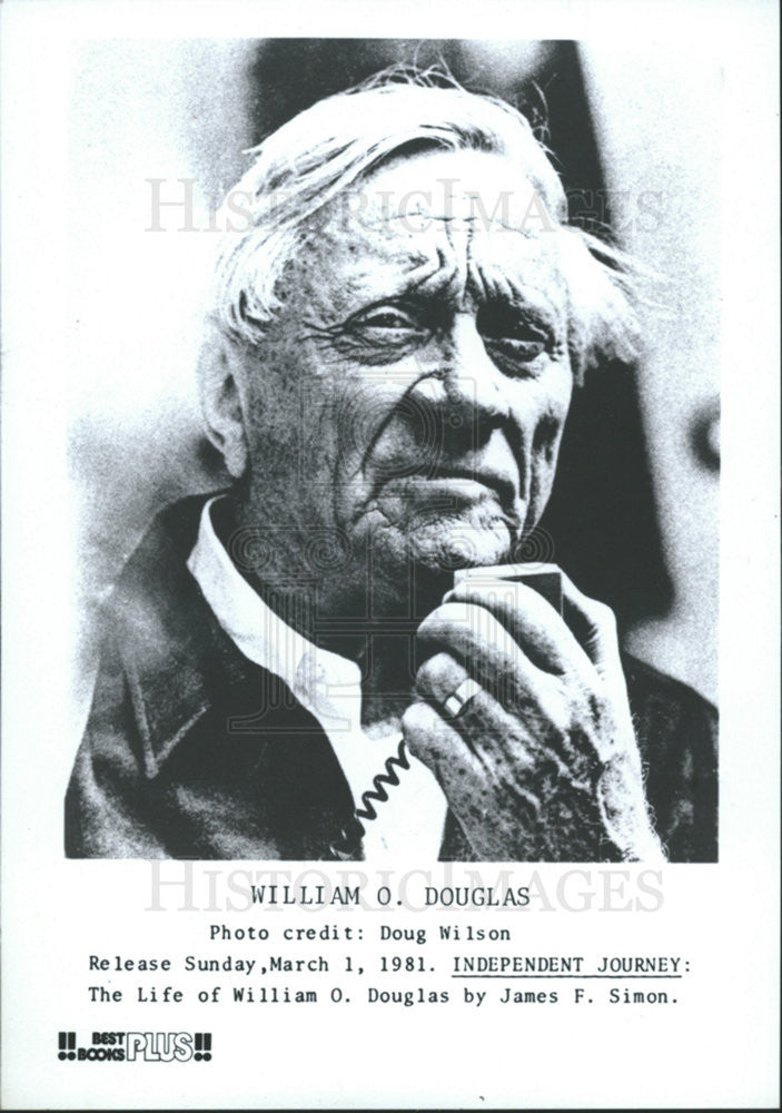 1981 Press Photo William O. Douglas Life by James F. Simon - Historic Images