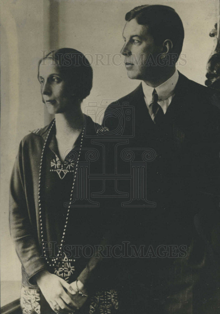 1928 Press Photo Crown Prince Princess Gustof Sweden - Historic Images