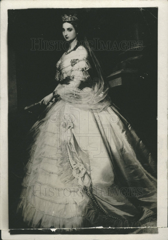 1927 Press Photo Painting of The Empress Carlotta Mexico - Historic Images