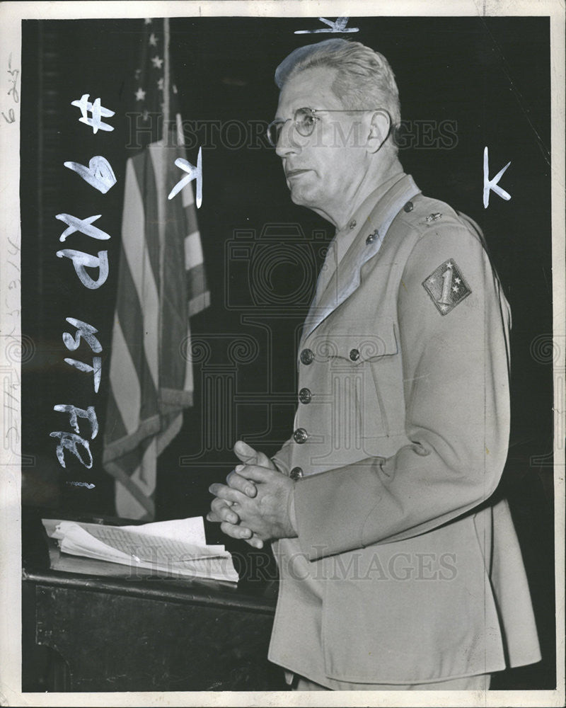 1946 Press Photo Major Paul Douglas Speaking to Catholic Labor Alliance - Historic Images