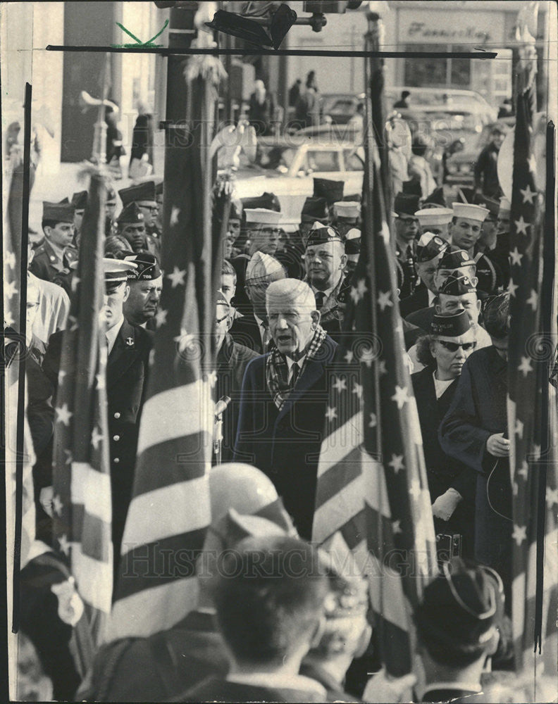 1966 Press Photo Senator Paul Douglas Speaks At American Legion Parade - Historic Images