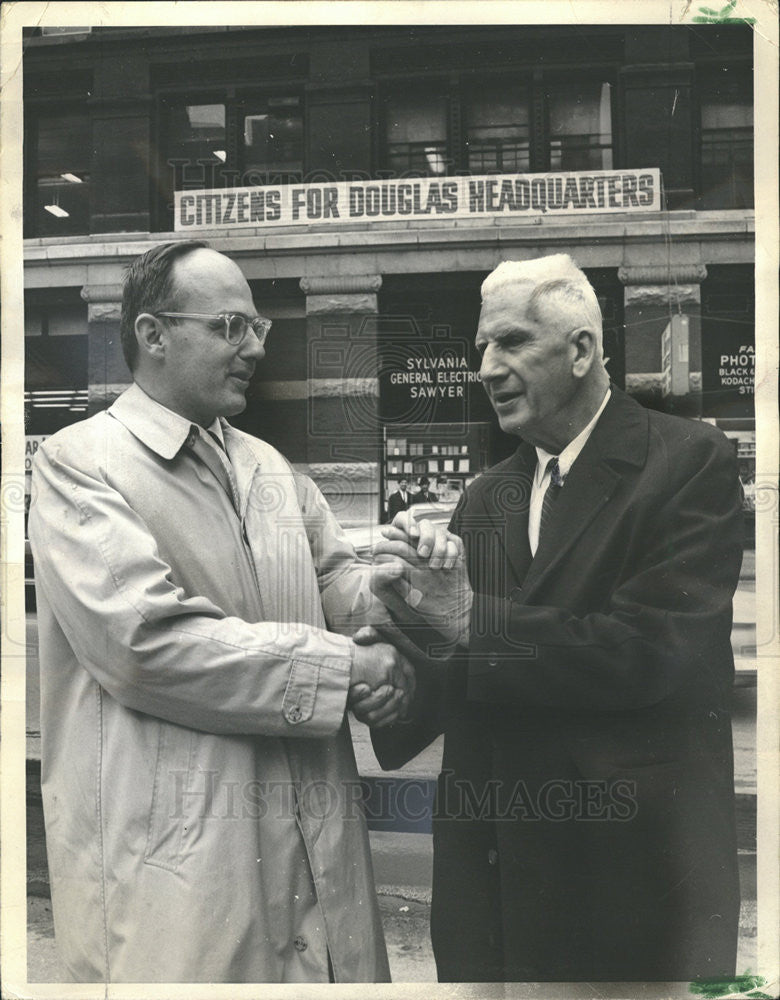 1966 Press Photo Senator Douglas, Adlai Stevenson III, Citizens for Douglas - Historic Images