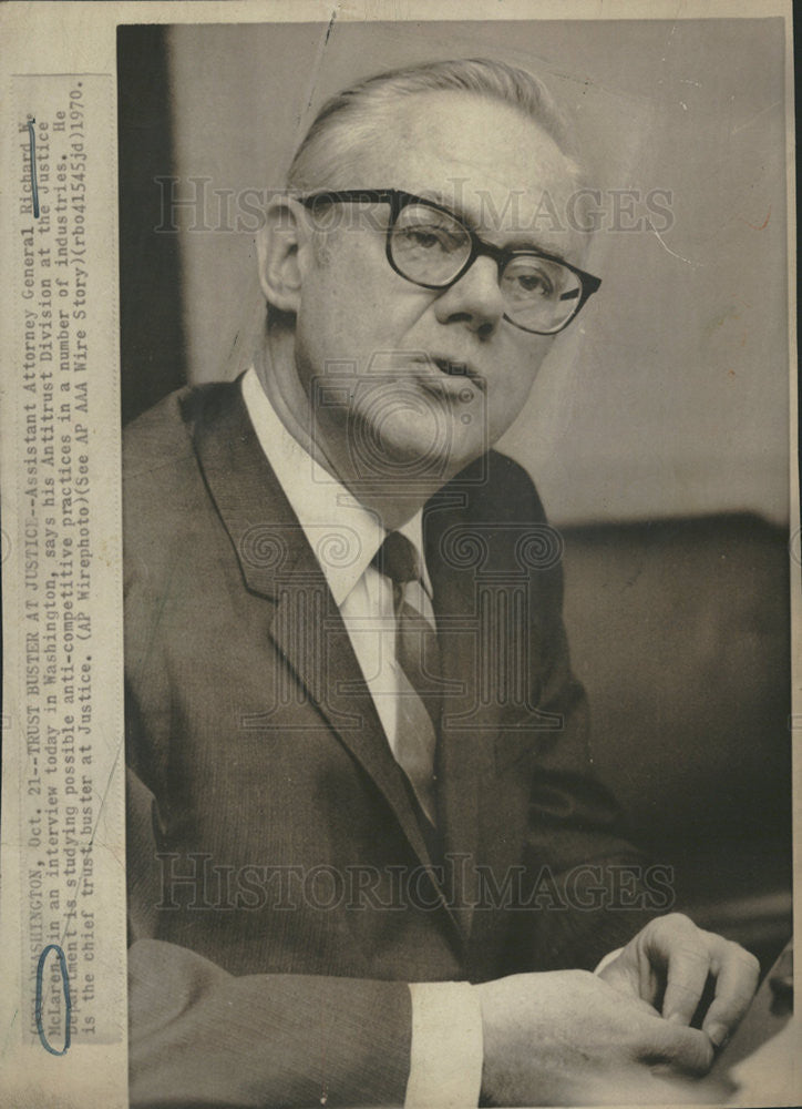 1970 Press Photo Atty Gen Richard K. McLaren - Historic Images