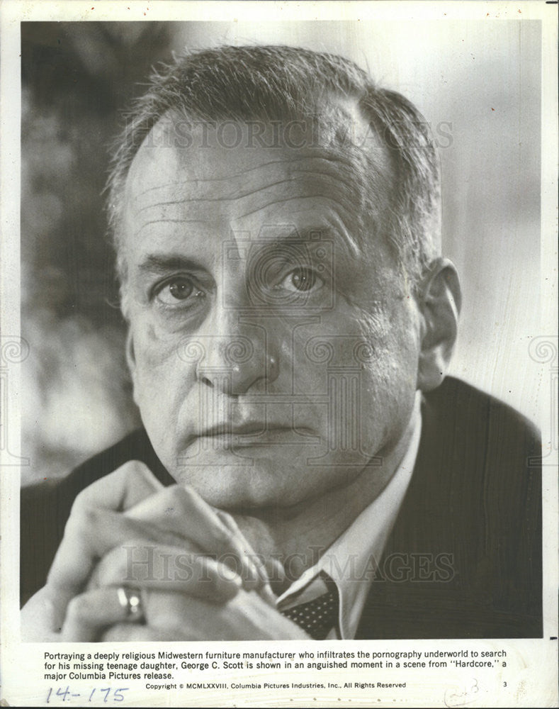 19789 Press Photo George C. Scott in &quot;Hardcore&quot; - Historic Images