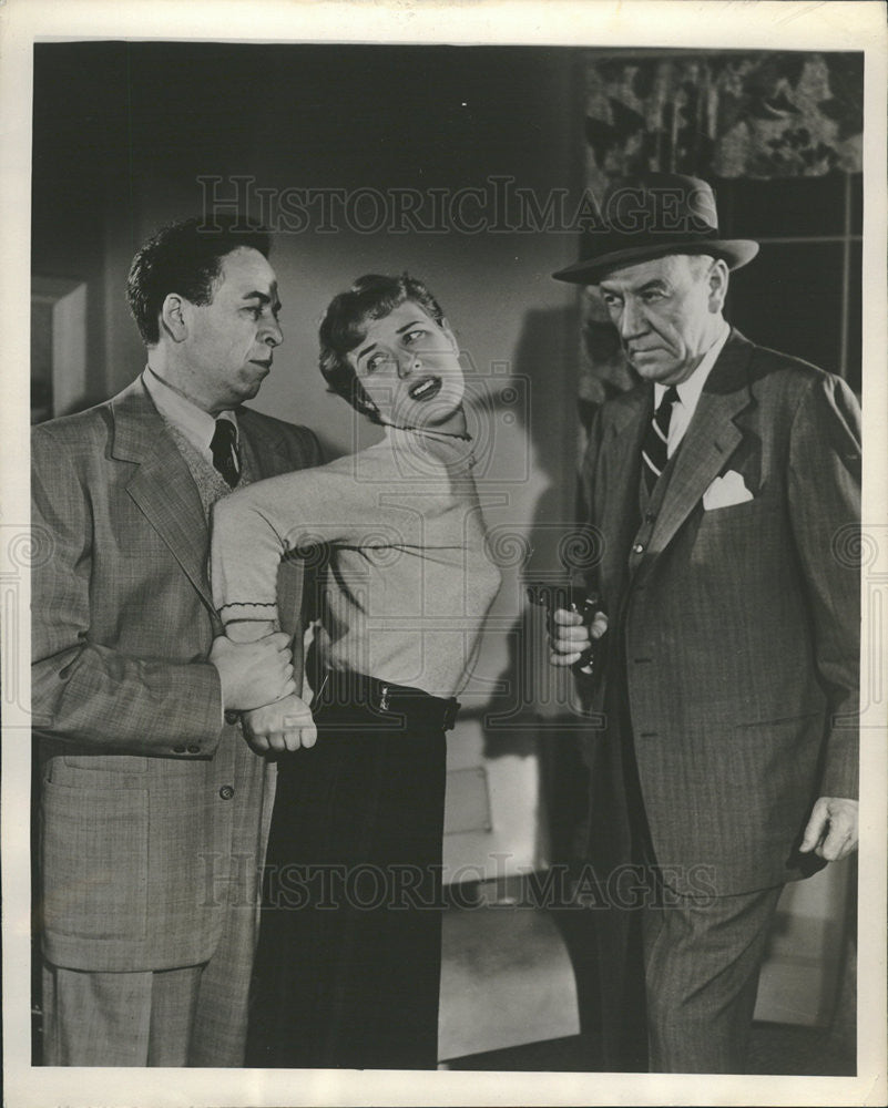 1954 Press Photo Addison Clark,Lewis Charles,Patricia Smith,actors - Historic Images