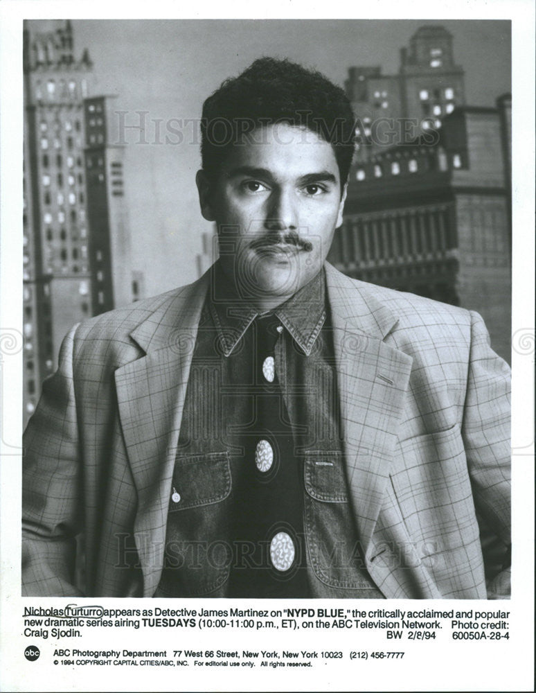 1994 Press Photo Nicholas Turturro Actor NYPD Blue Drama Series Television - Historic Images