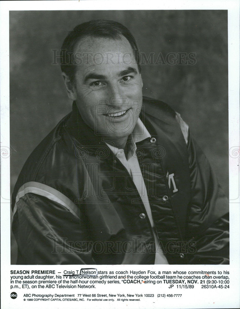 1989 Press Photo Craig T. Nelson/American Actor/Coach TV Show - Historic Images