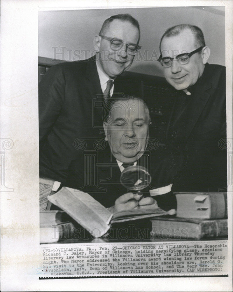 1964 Press Photo Hon. Richard J. Daley Mayor Chicago University Pennslyvania - Historic Images