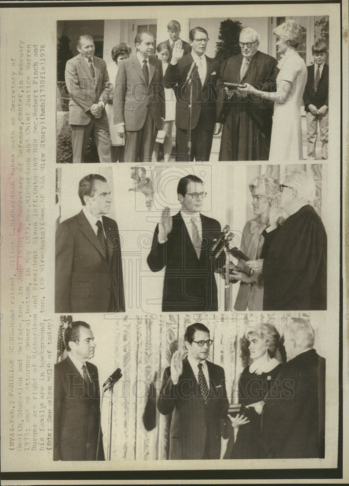 1976 Press Photo Elliot L. Richardson/Secretary Health Education Welfare/Defense - Historic Images