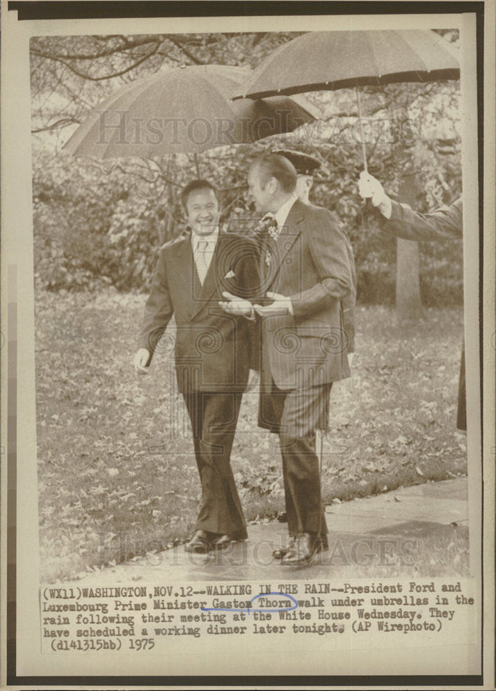 1975 Press Photo President Ford and Luxembourg Prime Minister Gaston Thorn - Historic Images