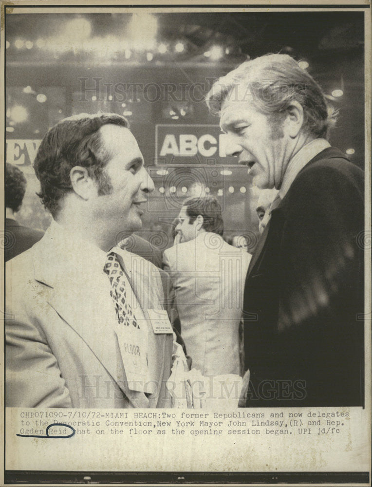 1972 Press Photo Delegates Democratic Convention New York Mayor John Lindsay - Historic Images