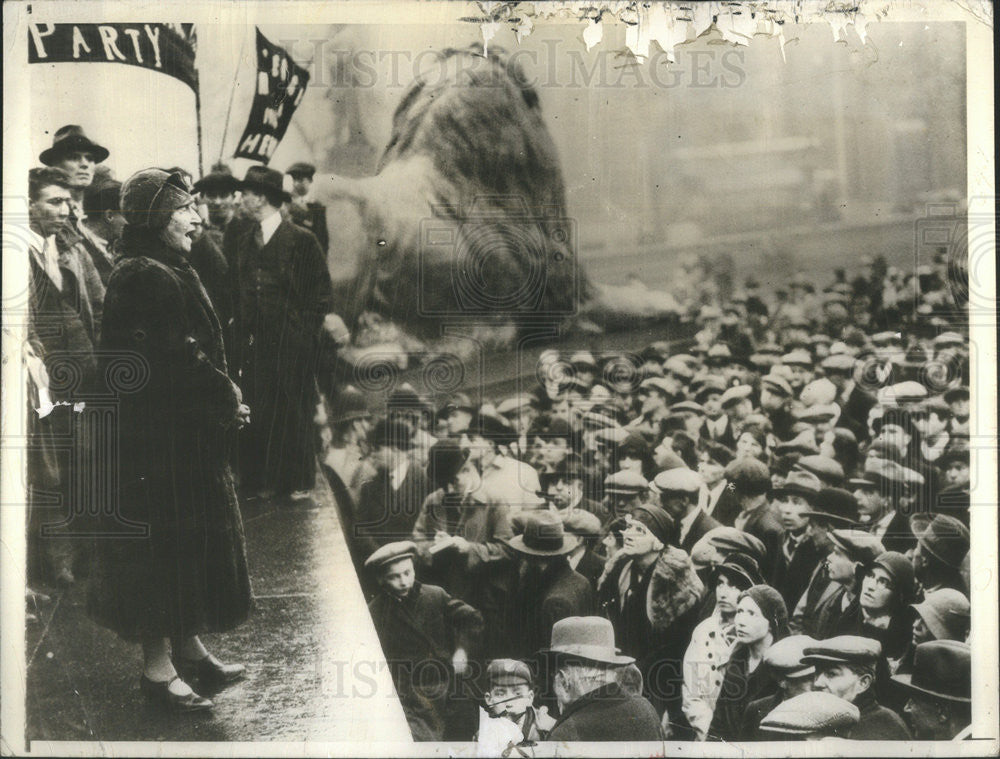 1933 Press Photo Mrs. Tom Mann, pleads for release of tow leaders sentenced to - Historic Images