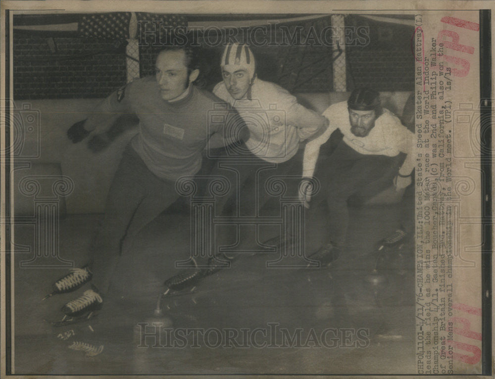 1976 Press Photo Speed Skater Alan Rattray Gaetan Boucher Philip Walker - Historic Images