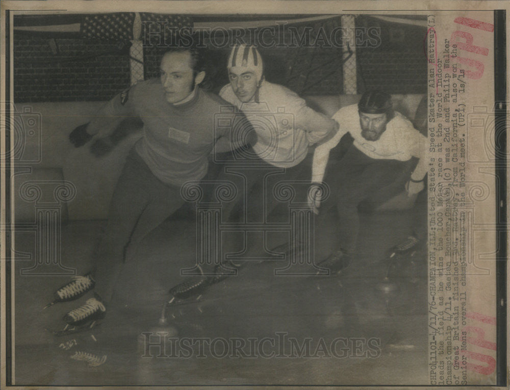 1976 Press Photo Speed Skater Alan Rattray Gaetan Boucher Philip Walke ...