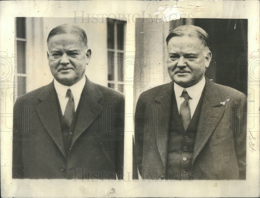 1933 Press Photo President Hoover as he took office and 4 years later - Historic Images