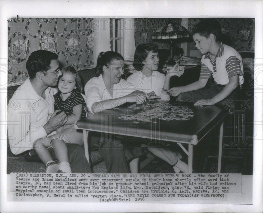 1956 Press Photo George Metalious Family - Historic Images