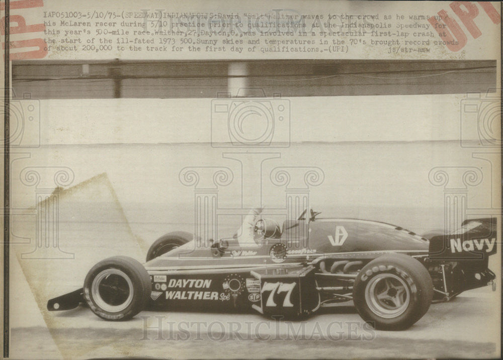 1975 Press Photo David Salt Walther driver USAC CART Car Championship Indiapanpo - Historic Images