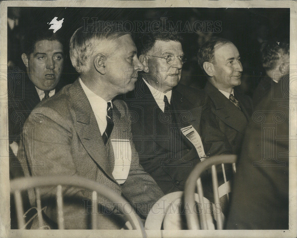 1936 Press Photo State Sen. George Maypole, Mayor Kelley and John Clark. - Historic Images