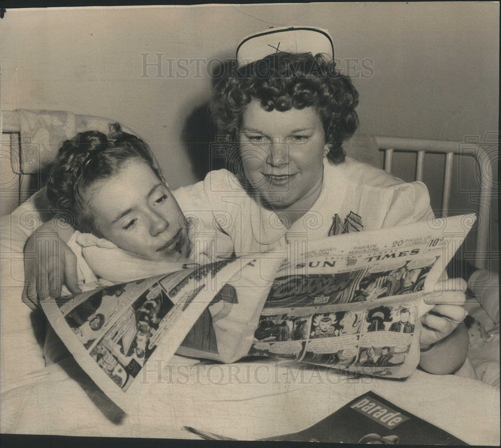 1949 Press Photo Roberta Lee Mason Chicago Illinois Fire Accident Victim - Historic Images