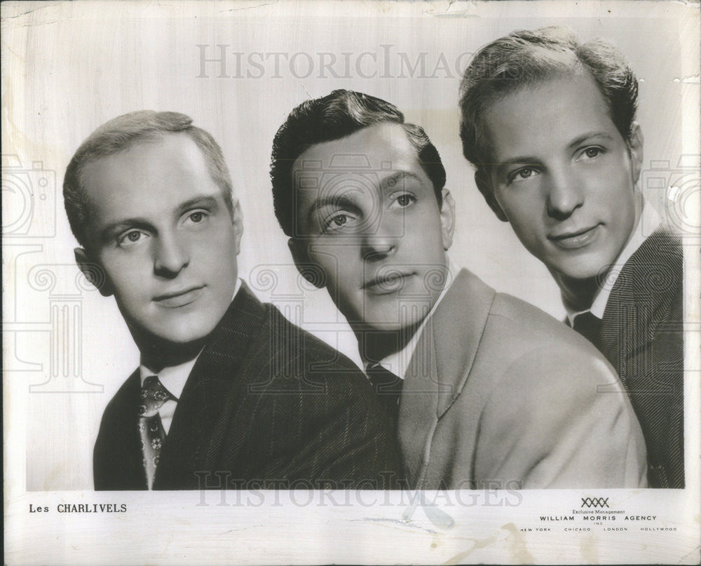 1950 Press Photo Les Charlivels three acrobatic brothers erform  nuclear Feats - Historic Images