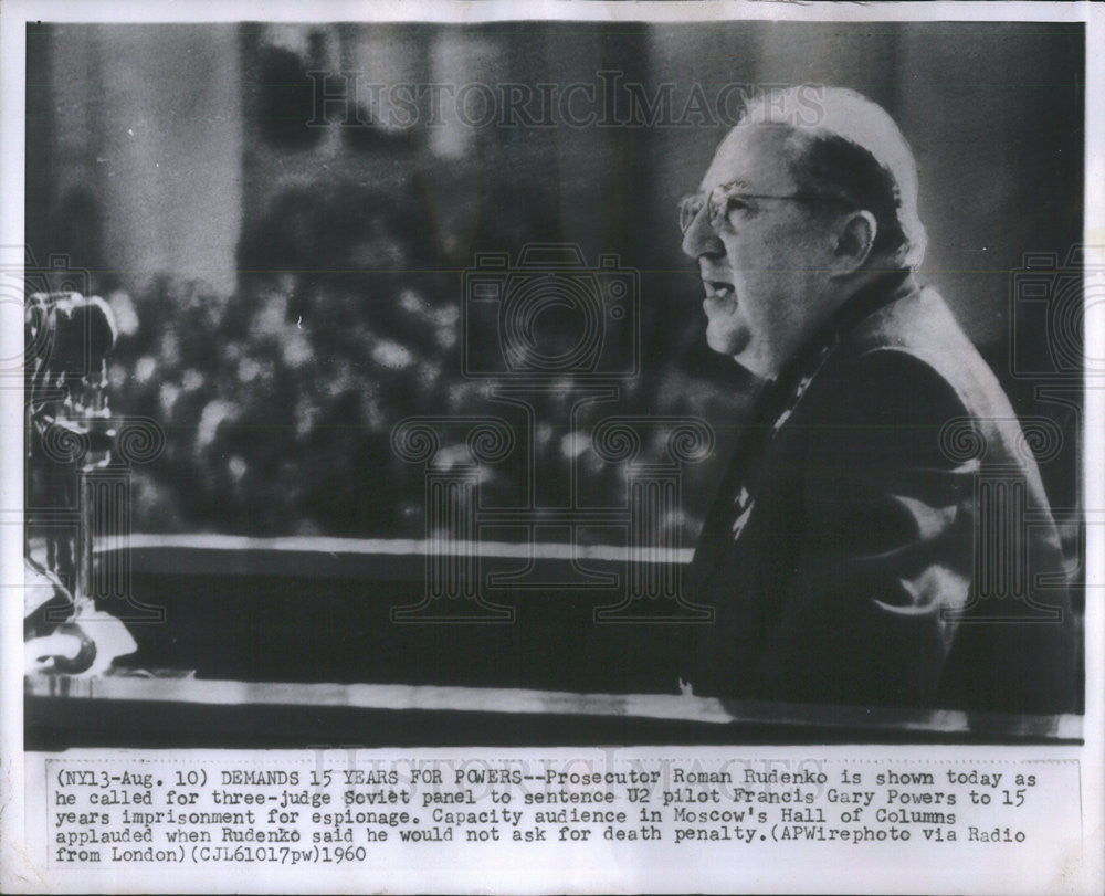 1960 Press Photo Prosecutor Roman Rudenko - Historic Images