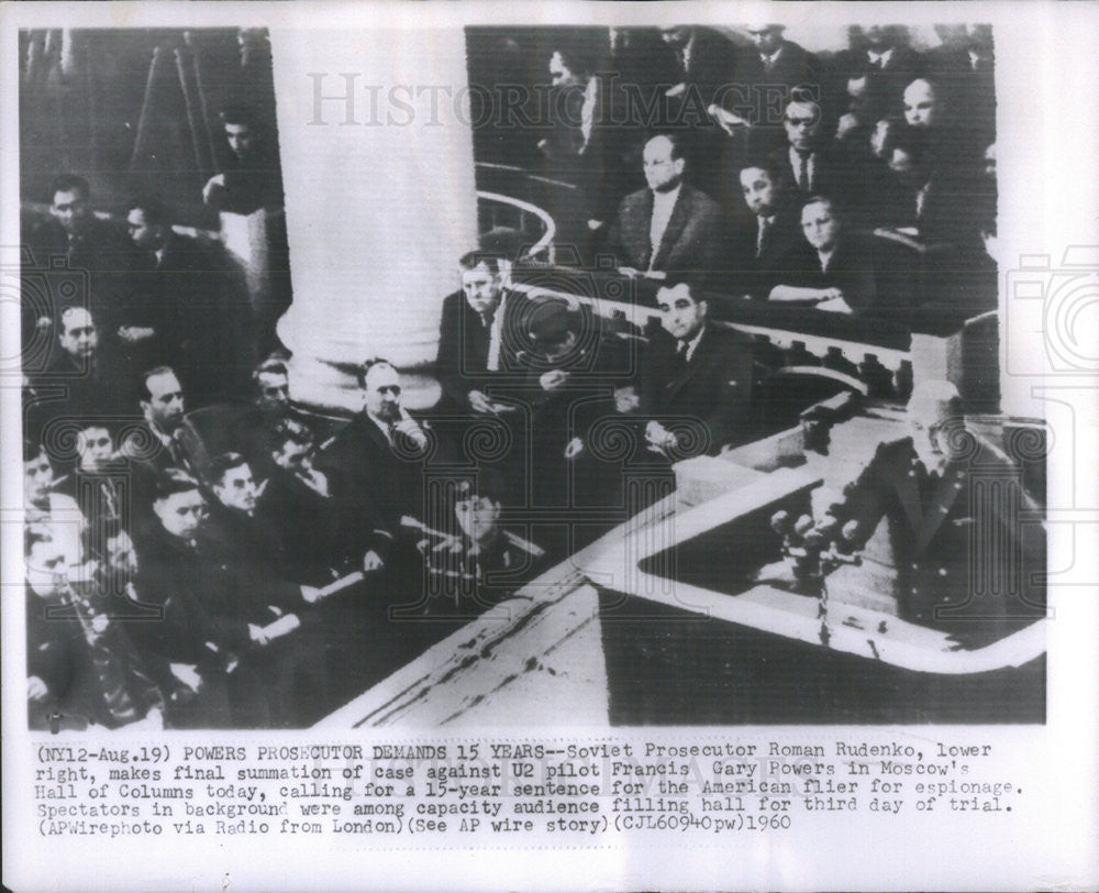 1960 Press Photo Roman Rudenko, making case against 
pilot Francis Gary Powers. - Historic Images