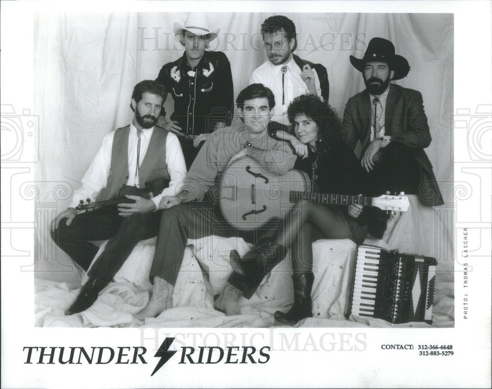 1989 Press Photo  Thunder Riders Music Band Group Maggie LaMee Play County Tunes - Historic Images