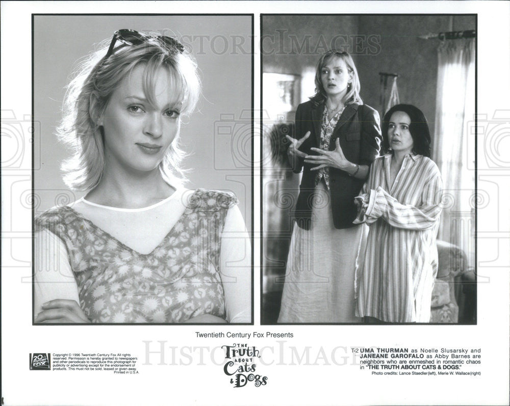 Undated Press Photo &quot;The Truth About Cats and Dongs&quot; movie stars UMa Thurman Janeane - Historic Images