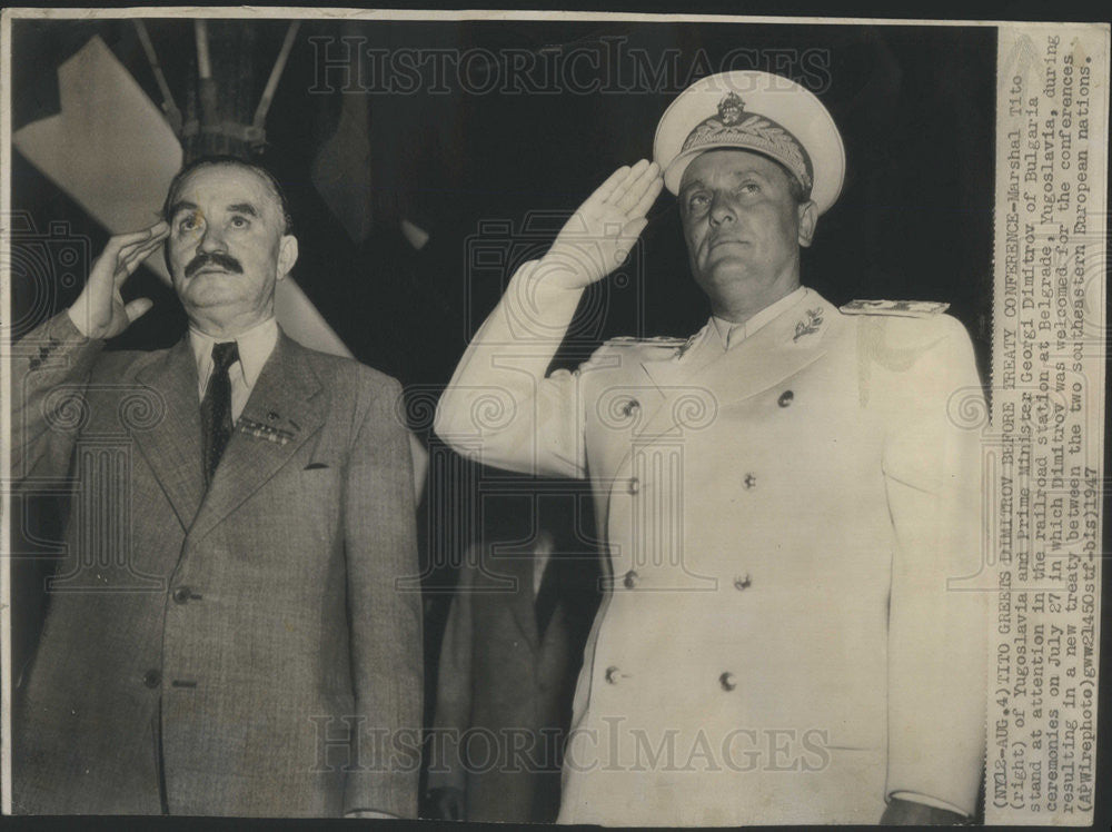 1947 Press Photo Marshal Tito Yugoslavia - Historic Images