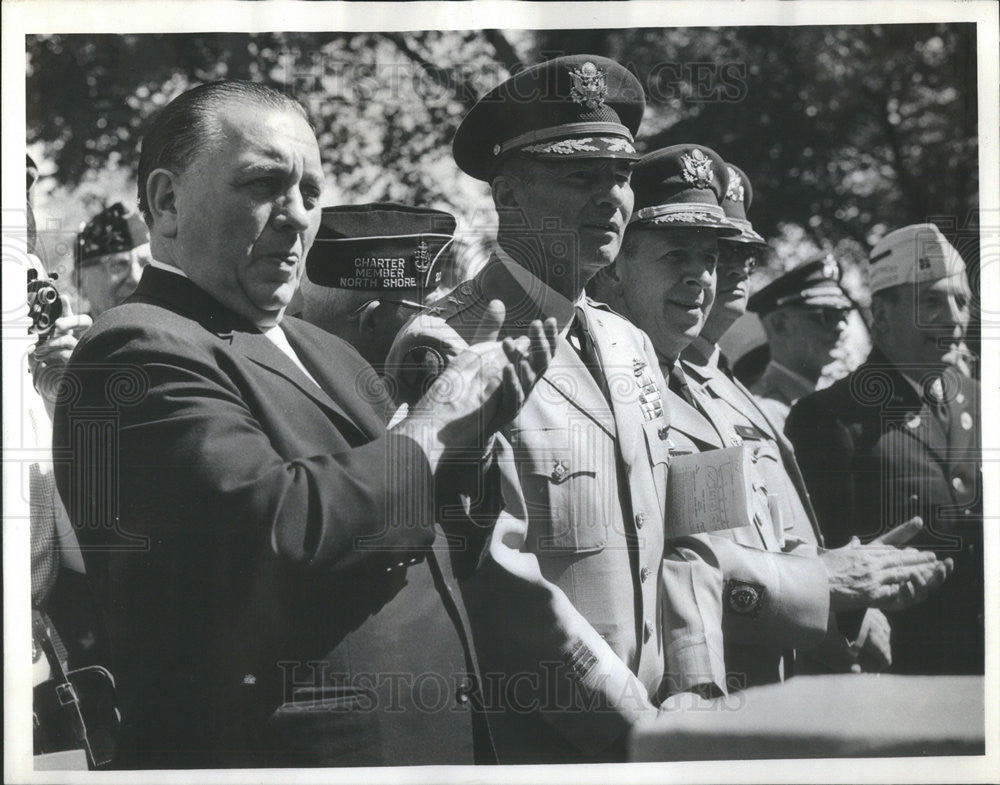 1963 Press Photo Mayor Daley &amp; Generals Kane &amp; Irey of Ill National Guard - Historic Images