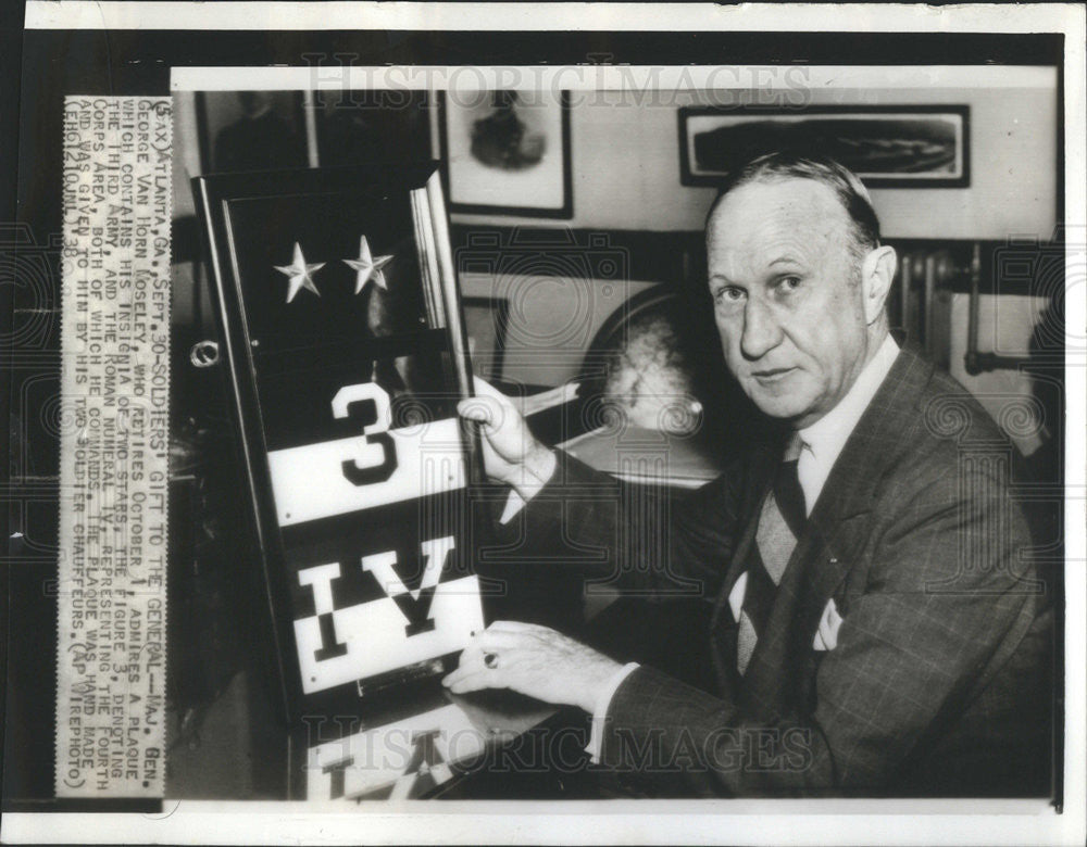 1938 Press Photo Major General George Van Horn Moseley/Army - Historic Images